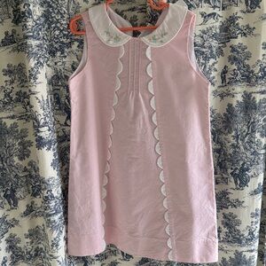 Pink Sleeveless Dress with Scalloped Trim